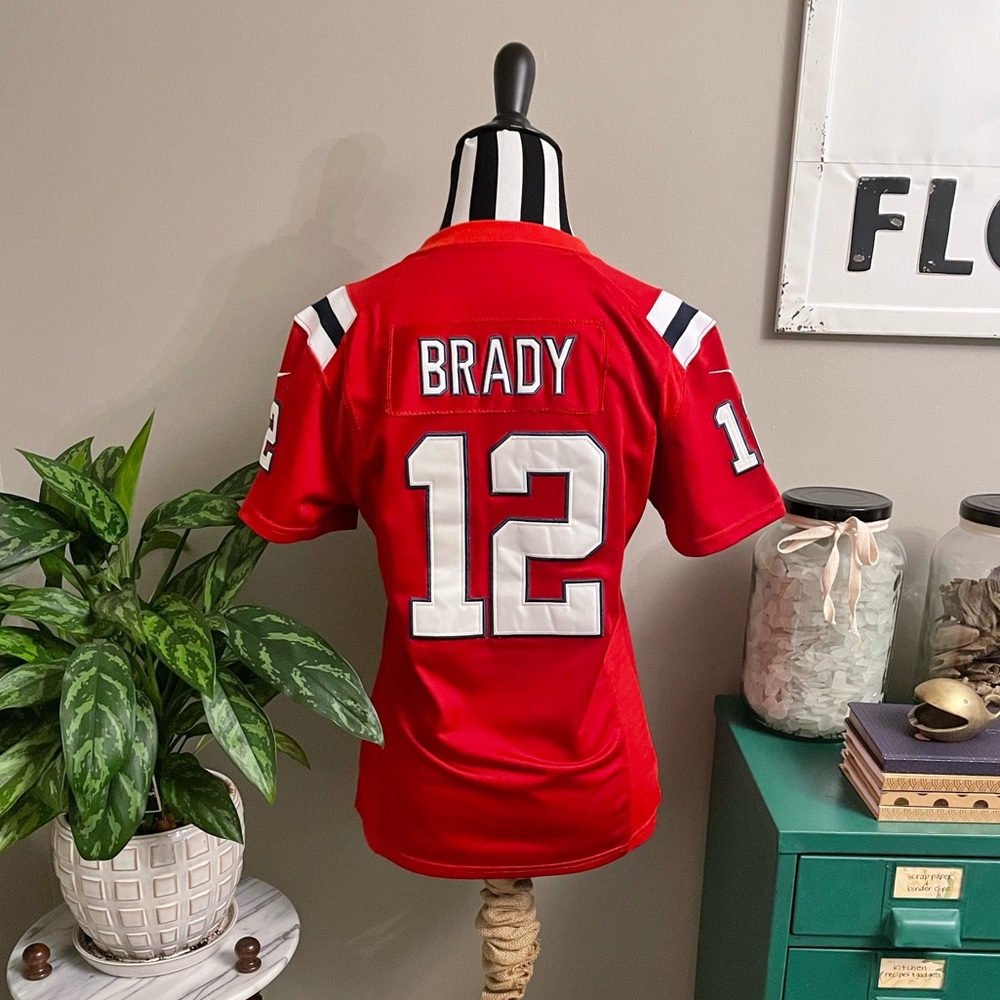 Tom Brady 12 NFL On Field Jersey Buccaneers Patriots Red - Picture 2 of 6
